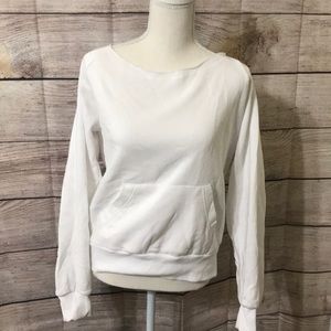 Off shoulder white sweatshirt